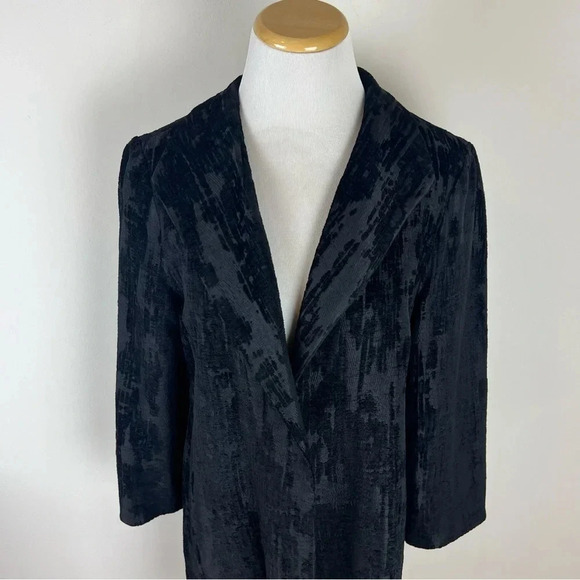 Eileen Fisher Black Textured Coat Jacket Size M - Picture 2 of 7